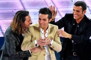 Marco Carta con Povia e Sal Da Vinci finalisti di Sanremo 2009