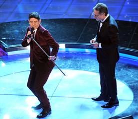 Bonolis e il maestro Luca Laurenti