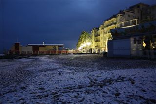 La spiaggia di Albenga sotto la neve - Foto B.Roncato