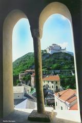Veduta di Castel San Giovanni dai Chiostri di Santa Caterina 